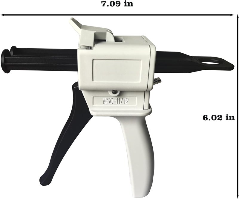 anquanhepro Dispenser Gun, 50ml Dispensing Gun Kit Impression Mixing Dispensing Dispenser AB Gun 1:1/1:2/10:1 or 55ML Single (50ML-2:1) - Image 2